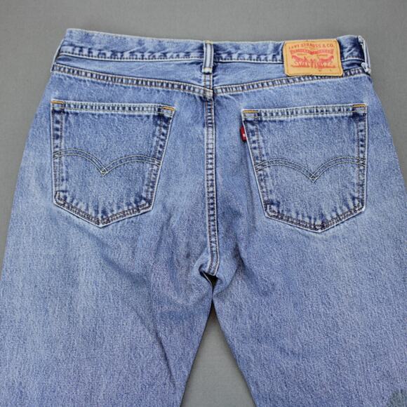 Levis 505 Jeans Mens 34x30 Blue Straight Fit Denim Cotton Actual 32x29 - Picture 9 of 12